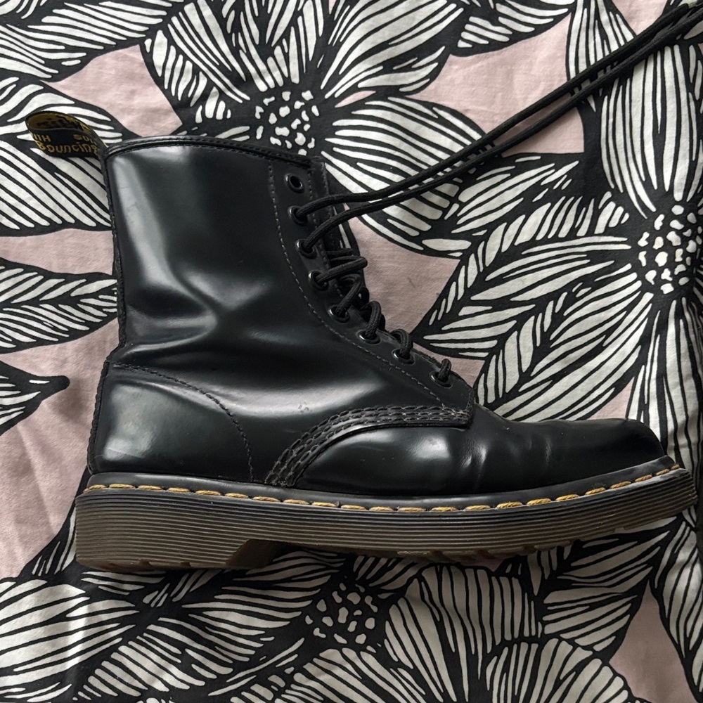 Dr. Martens Black Leather Combat Boots